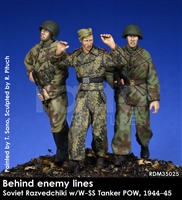 Behind Enemy Lines - Soviet Razvedchiki w/W-SS tanker POW, 1944-45, 3 figure set