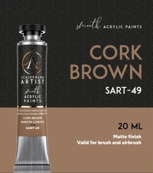 Scale Artist Tube Acrylics SART-49 Cork Brown, 20ml
