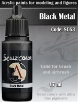 Scale Color SC-63 Black Metal Metallic 17ml bottle. Acrylic Paint.