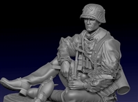 WWI German soldier at rest in 1/35 scale.  Full figure with base