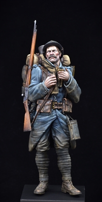WWI French Infantryman. Sculpted by James Rice.  Resin printed full figure in 120mm.