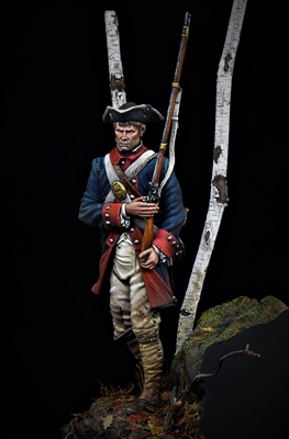 Resin full figure in 75mm of an American Continental soldier during the American War for Independence