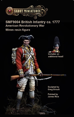 British Infantry ca. 1777, American Revolutionary War, 90mm resin full figure with optional head