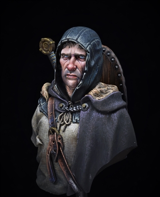 Medieval Soldier Bust. 1/10 scale resin printed kit. Sculpted by James Rice