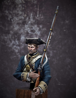 Continental Infantryman, American War for Independence, 1/12 scale Bust
