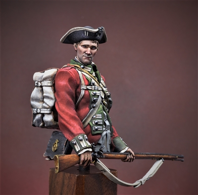 British Infantry ca. 1777, American Revolutionary War Bust, 1/12 scale