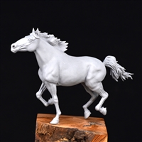 This is a 3d printed horse in a running posture. 54mm