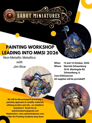 A 2-day painting workshop leading into the MMSI 2026 Show (The Chicago Show).  The focus will be on non-metallic metallics.  All materials will be provided.