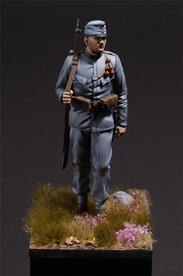 V75011-Austro-Hungarian Infantry Soldier vol.II (K.U.K. Common Army German Regiment), 75mm resin figure, Designed by Sandor Harsanyl, Box art by Laszlo Gyorgy