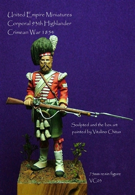 VC03 Corporal 93th Highlander, Crimean War 1854, 75mm resin figure, Sculpted and Box art by Vitalino Chitas