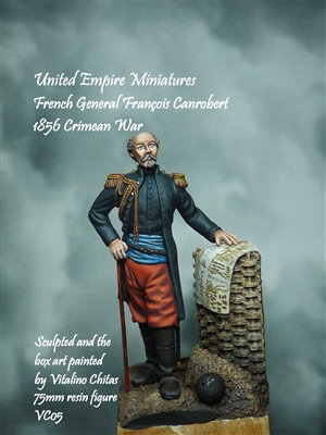 VC05 French General Francois, Canrobert 1856 Crimean War, 75mm resin figure, Sculpted and Box art by Vitalino Chitas