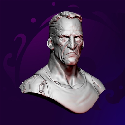 Resin cast bust in 1/12 scale