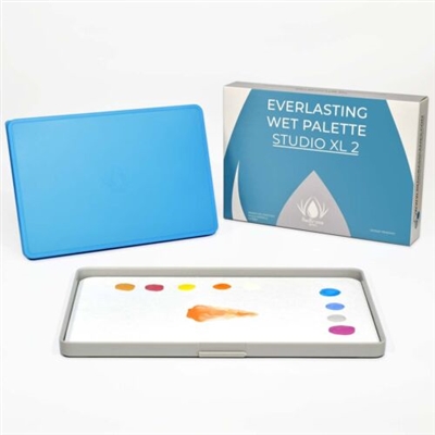 The largest wet palette for miniature painting. For pro and advanced hobbyist. Size: 20.5cm x 30.5 cm (8â€³ x 12â€³). Everlasting Wet Palette Studio v2 â€“ Ice Blue, 15x Studio v2 Reusable Membranes, 2Ã— Studio v2 Hydration Foam â€“ 3mm