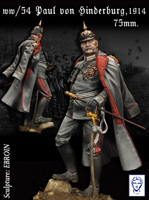 WW-54 Paul von Hindenburg, 1914-1918, 75mm full figure, 14 white metal pieces, sculpted by Ebroin, box art by Alexandre Cortina Bonastre