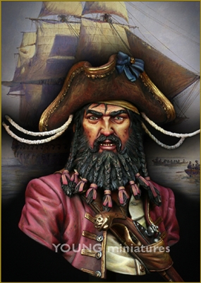 YH1823 - BLACK BEARD 1718 Queen Anne's Revenge , 1/9 scale bust