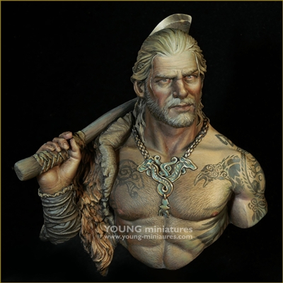 YH1867 The Birka Viking Warrior, 1/10 scale resin bust, 3 pieces, sculpted by Young B Song, box art painted by Magnus Fagerberg