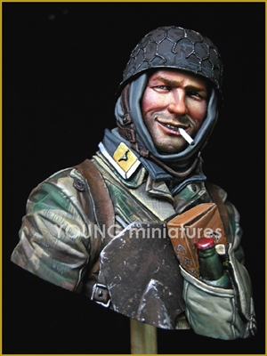 German Fallschirmjager, Ardennes 1944, 1/10 scale resin bust