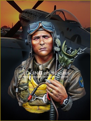 YM1856 - USAAF Fighter Pilot 1944, resin 1/9 scale bust