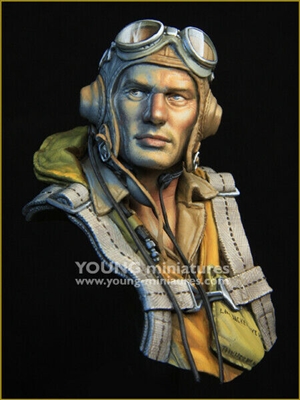 YM1890 - The Battle of Midway US Navy Pilot 1942, 1/10 scale, 5 resin parts, Sculpted by Young B Song, Painted by Kirill Kanaev