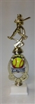 Assembled Softball Trophy Female 12 inches with White Base