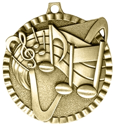 Music Medal Gold 2 inches