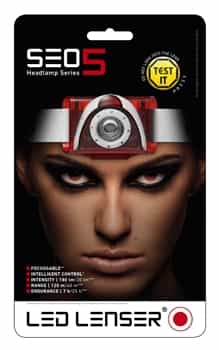 LED Lenser SEO5 Running Headlamp/Head Torch - Red