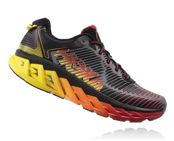 Mens Hoka ARAHI Road Running Shoes - Black / Formula One