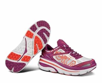 Womens Hoka BONDI 3 Road Running Shoes - Clover / Black / Red Orange