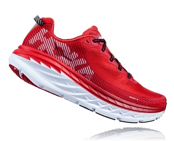 Mens Hoka BONDI 5 Road Running Shoes - High Risk Red / Haute Red