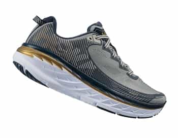 Mens Hoka BONDI 5 WIDE Road Running Shoes - Cool Gray / Midnight Navy