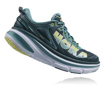 Womens Hoka BONDI 4 Road Running Shoes - Deep Teal / Meadowbrook