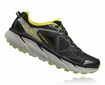 Mens Hoka CHALLENGER ATR 3 Trail Running Shoes - Black / Bright Green / Citrus