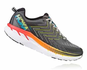 Mens Hoka CLIFTON 4 Road Running Shoes - Castlerock / Atomic Blue