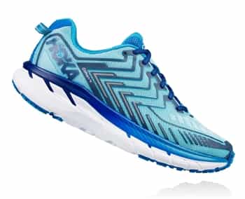 Womens Hoka CLIFTON 4 Road Running Shoes - Blue Topaz / Imperial Blue