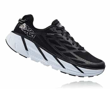 Mens Hoka CLIFTON 3 Road Running Shoes - Black / Anthracite