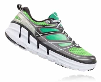 Mens Hoka CONQUEST 2 Road Running Shoes - Green Flash / Silver