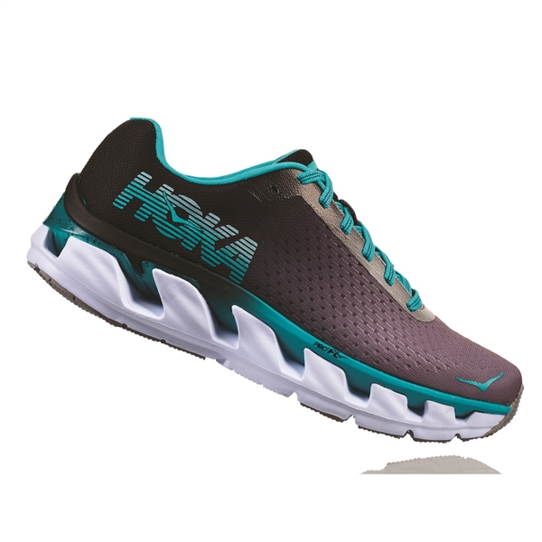 Womens Hoka ELEVON Fly Collection Road Running Shoes - Black / Bluebird