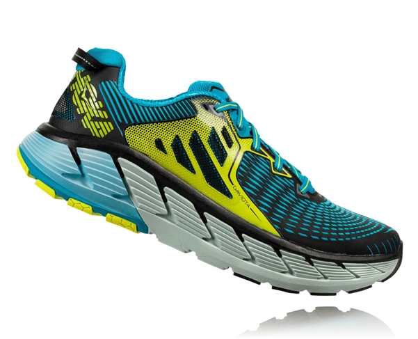 Mens Hoka GAVIOTA Road Running Shoes - Black / Caribbean Sea