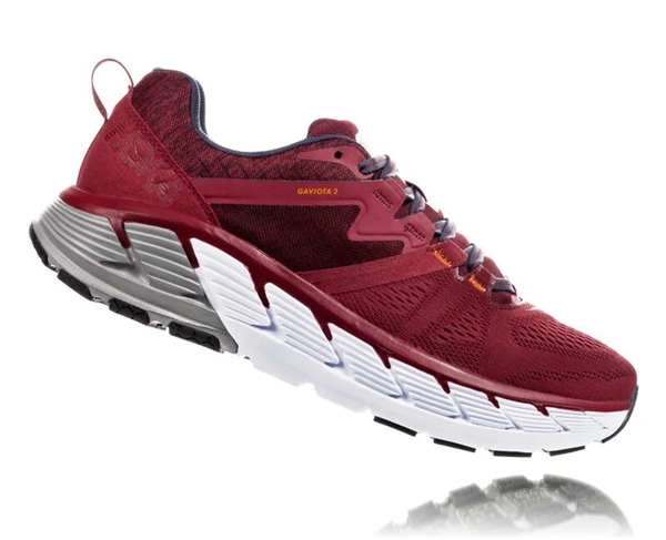 Mens Hoka GAVIOTA 2 Road Running Shoes - Rio Red / Dark Slate