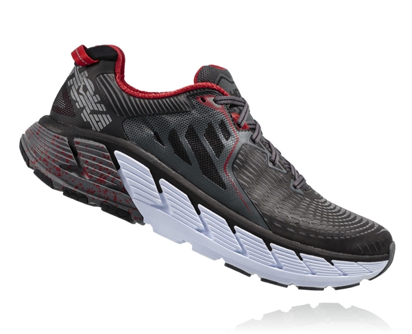 Mens Hoka GAVIOTA WIDE Road Running Shoes - Black / Formula One