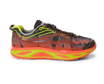 Mens Hoka HUAKA Road Running Shoes - Black / Red / Lime