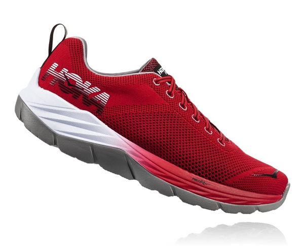 Mens Hoka MACH Fly Collection Road Running Shoes - Racing Red / Black