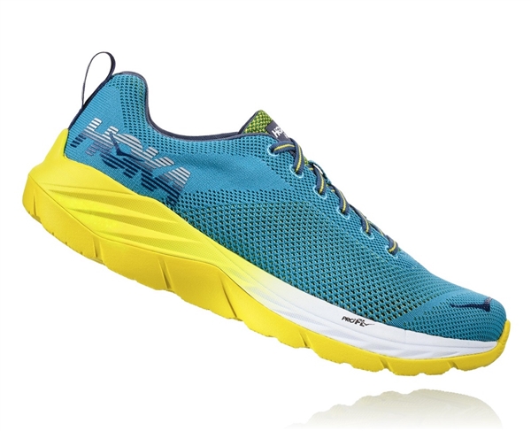 Mens Hoka MACH Fly Collection Road Running Shoes - Niagara / Sulpher Spring