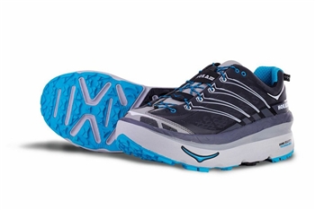 Mens Hoka MAFATE 3 Running Shoes - Anthracite / White / Cyan