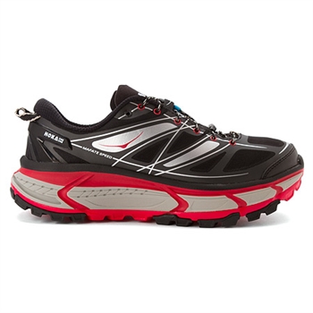 Mens Hoka MAFATE SPEED Trail Running Shoes - Black / True Red