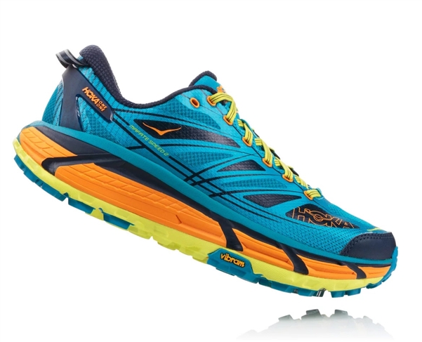 Mens Hoka MAFATE SPEED 2 Trail Running Shoes - Caribbean Sea / Autumn Glory