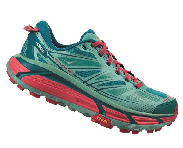 Womens Hoka MAFATE SPEED 2 Trail Running Shoes - Canton / Green-Blue Slate