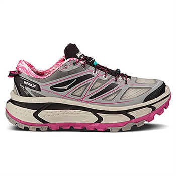 Womens Hoka MAFATE SPEED Trail Running Shoes - Grey / Black / Fushia