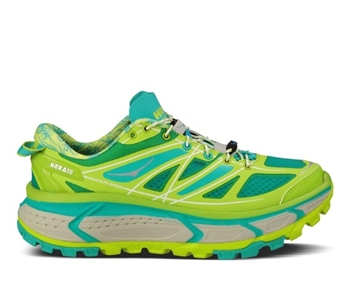 Womens Hoka MAFATE SPEED Trail Running Shoes - Acid / Aqua / Grey