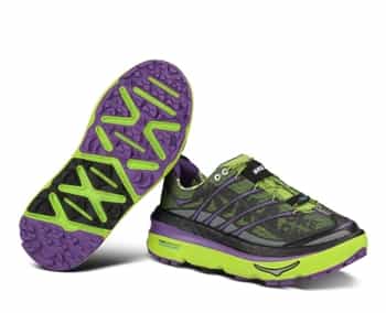 Womens Hoka MAFATE 3 Running Shoes - Lime / Anthracite / Purple